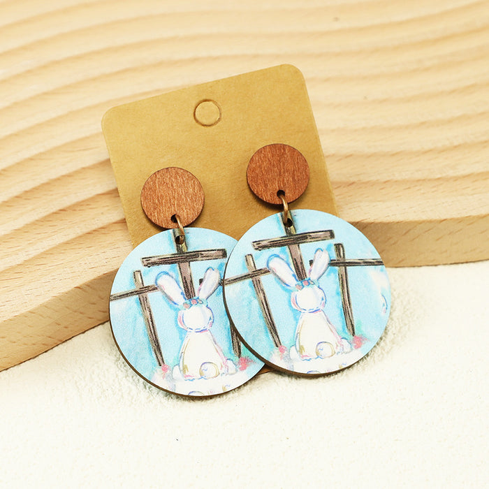 Wholesale Daily Cute Balloon Popcorn Machine Colorful Women' s Wooden Acrylic Earrings Retro Earrings