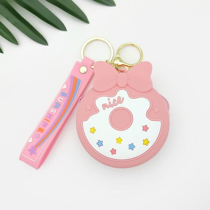Wholesale Round Coin Bag Cartoon Coin Purse Sweet Mini Silicone Bag Headset Bag