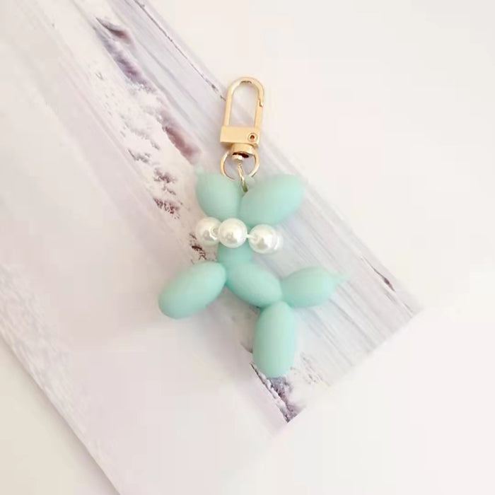 Wholesale  Pearl puppy car key chain pendant cute cartoon balloon dog bag decoration