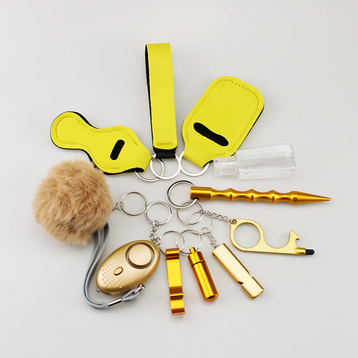 Wholesale 11 Piece Self Defense Keychain Set Black Alloy Everyday Car Key Accessory For Resale