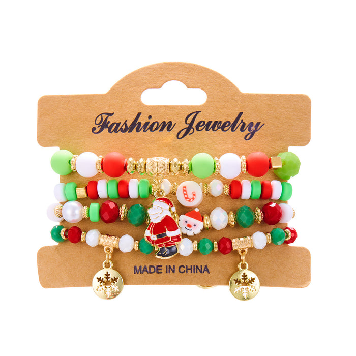 Wholesale Combination Bracelet Creative Colorful Acrylic Beaded Bracelet  suit