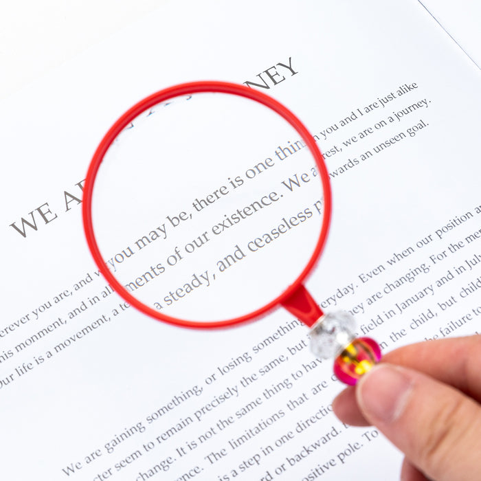 Wholesale DIY beaded magnifying glass student children' s scientific observation handheld portable plastic high-definition magnifying glass