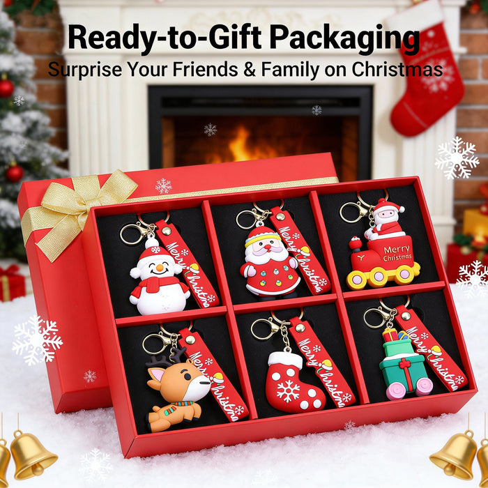 Wholesale 3D Christmas Doll Keychain PVC Bag Charm Trendy Gift for Boutique