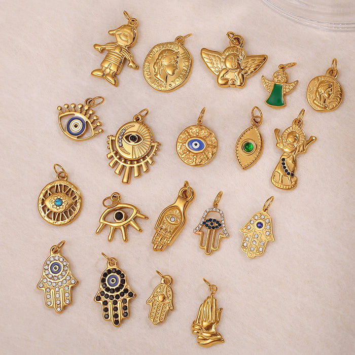 Wholesale DIY Stainless Steel Gold-Plated Necklace Pendant Accessories