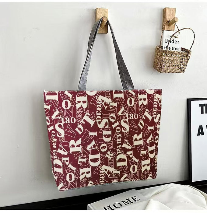 Wholesale Canvas Bag Large Capacity Women's Bag Printed Handbag Tote Large Bag Artistic Student Bag Shopping Bag