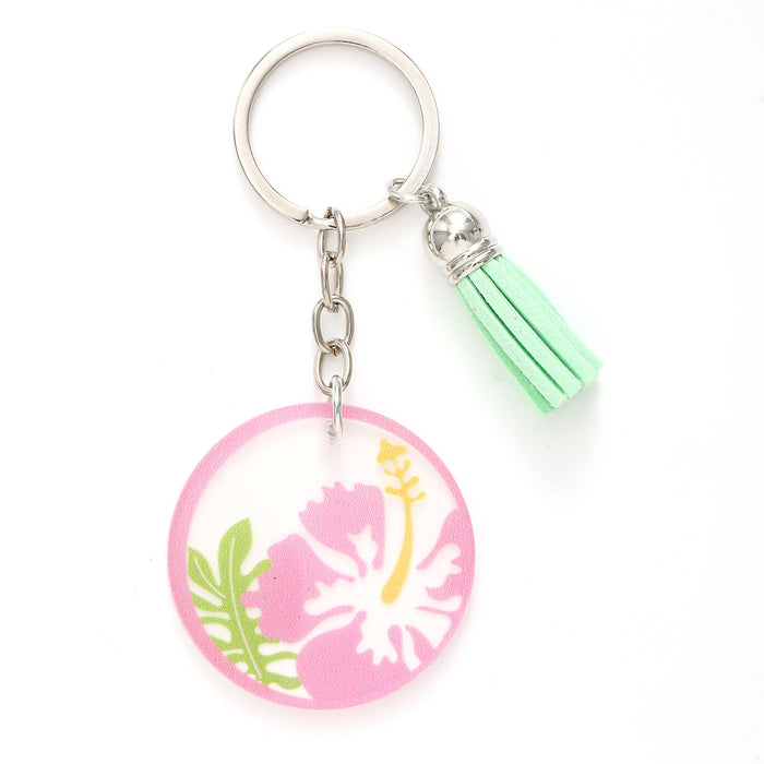 Wholesale Acrylic Flowers and Leaves Keychain JDC-KC-YiTian011