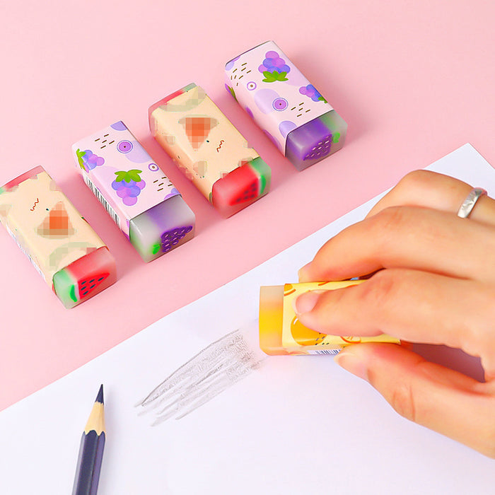 Wholesale Fruit eraser creative cartoon children's shavings free eraser without leaving marks