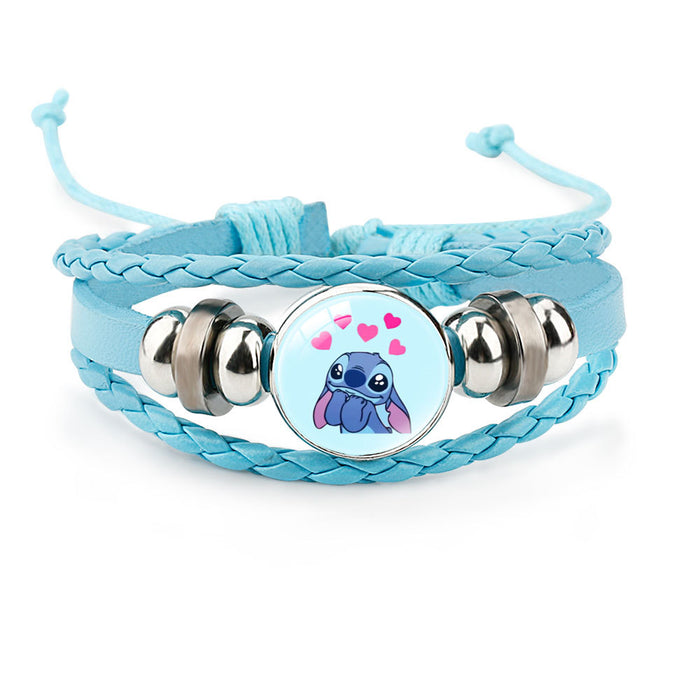 Wholesale Cute Cartoon Multi-Layer Braided Leather Beaded Bracelet