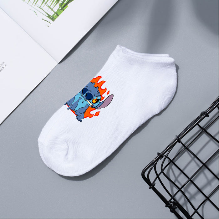 Wholesale Cartoon Simple Breathable Short Style Multi-color Cotton Crew Socks JDC-SK-WuDM001