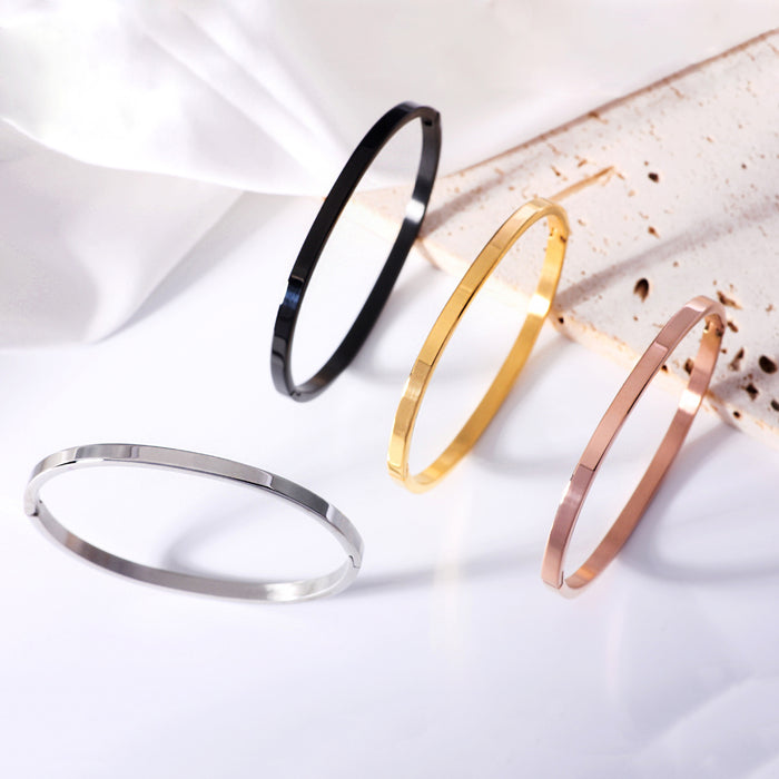 Wholesale Hand-polished minimalist titanium steel bracelet