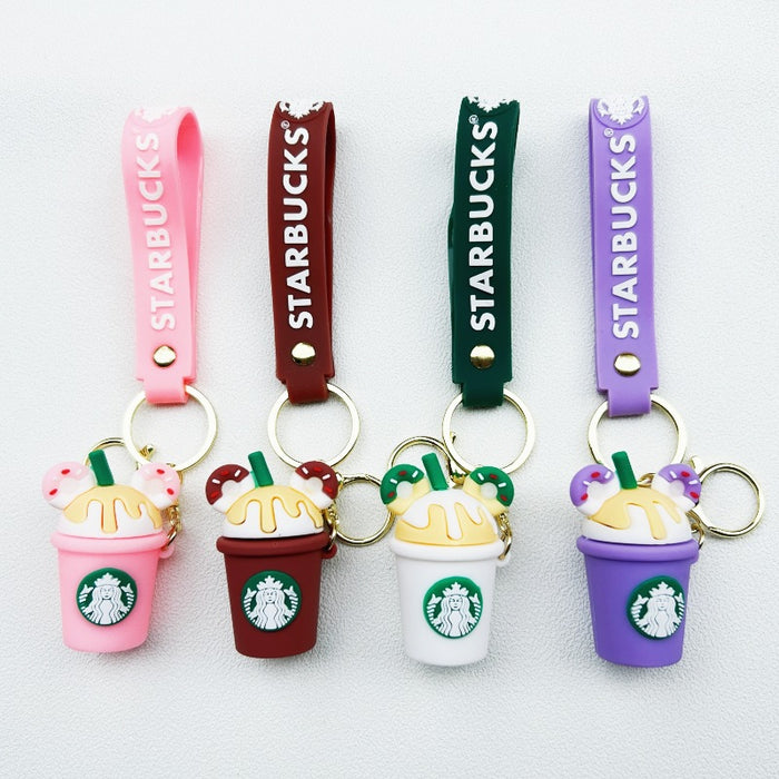 Wholesale PVC Cartoon Doll Milk Tea Cup Keychain JDC-KC-WuYi231