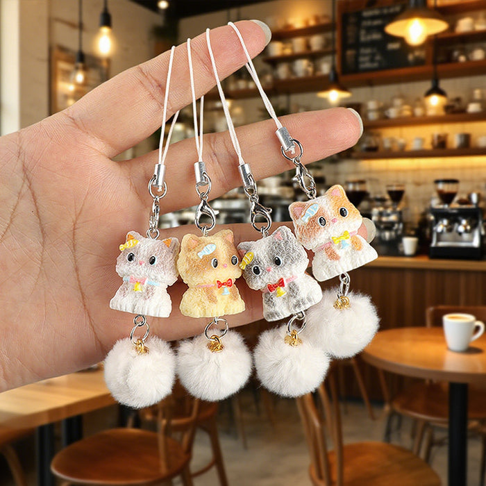 Wholesale Beaded Keychain with Pom-Pom Pendant