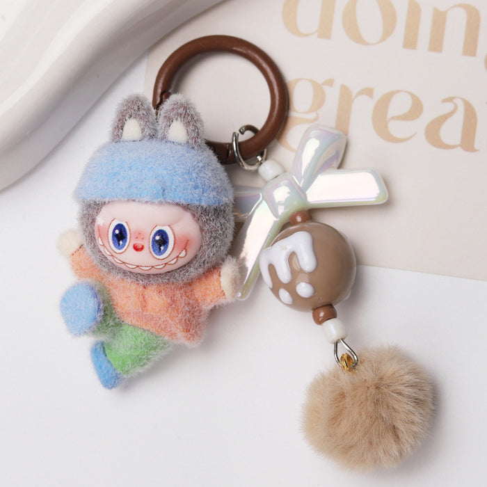 Wholesale Flocked Dancing Cartoon Character Keychain