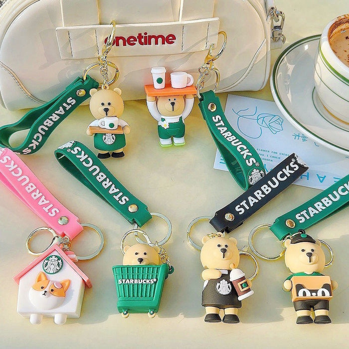 Wholesale Cute Bear Keychain Cartoon Pendant Car School Bag Hanging Gifts