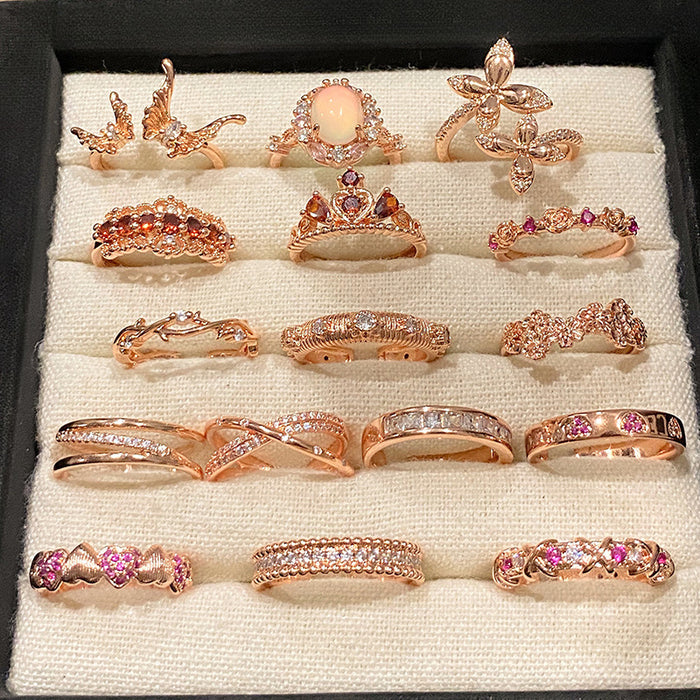 Wholesale Full Diamond Ring, Light Luxury, Exquisite, Versatile, High End, Open Mouth Finger Ring