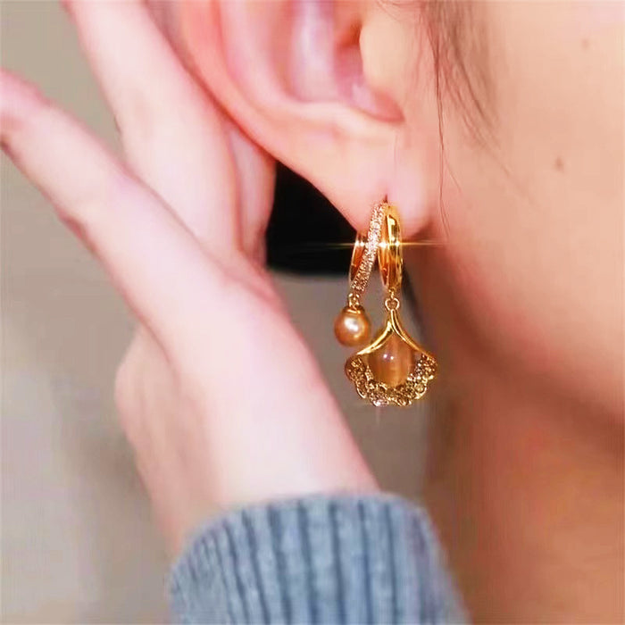 Wholesale Apricot Leaf Earrings
