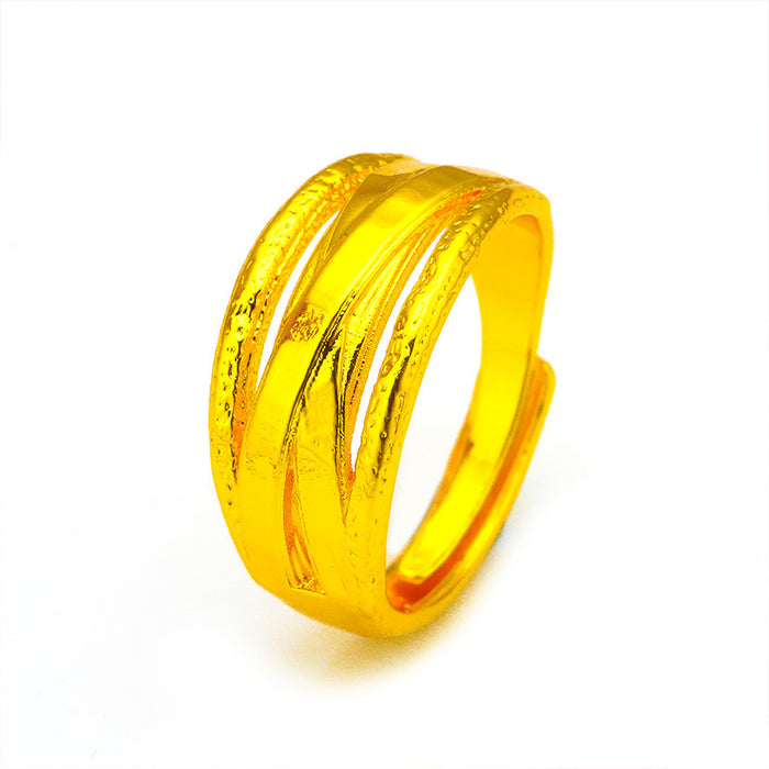 Wholesale Twisted opening ring jewelry factory brass electroplated ring twisted ring