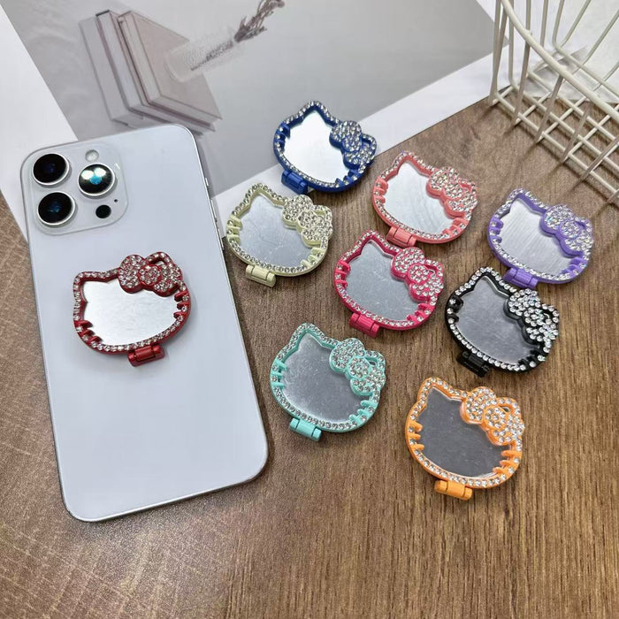 Wholesale Cartoon cat mirror metal phone stand