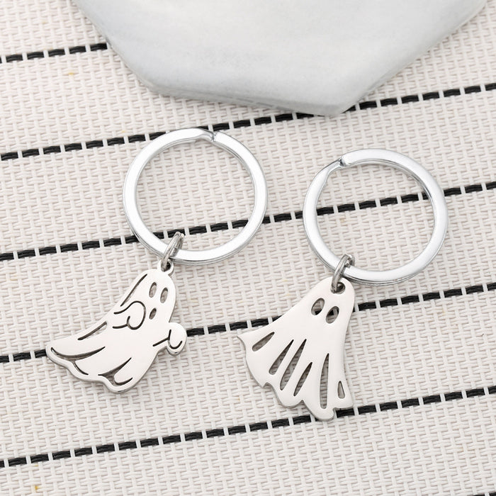 Wholesale Ghost Stainless Steel Keychain Halloween Keychain Couple Backpack Pendant