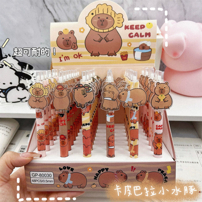 Wholesale Capybara push pen patch limited cute girl black stationery