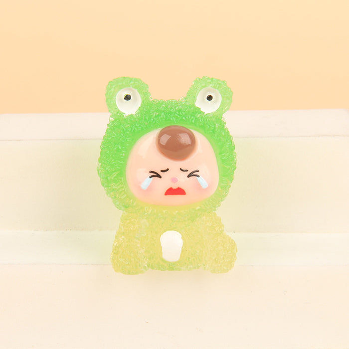 Wholesale Gradient doll resin glow-in-the-dark cute particle keychain