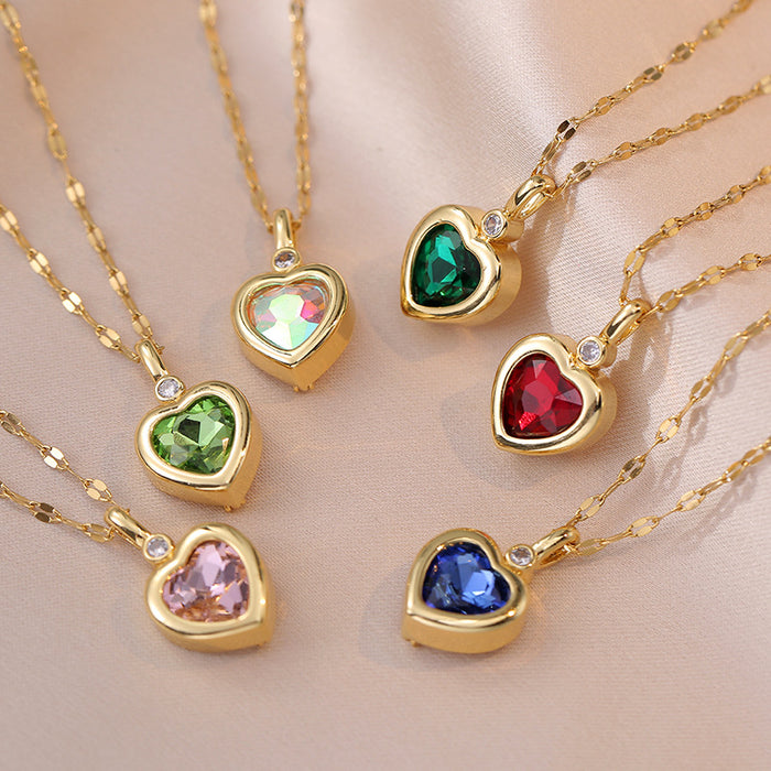 Wholesale One necklace with six diamonds can be replaced with a simple retro niche titanium steel necklace