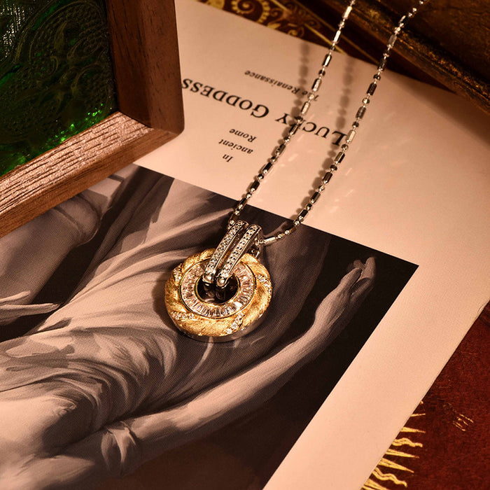 Wholesale Temperament necklace for women, light luxury, niche design, collarbone chain with diamonds, eight treasures compass accessories