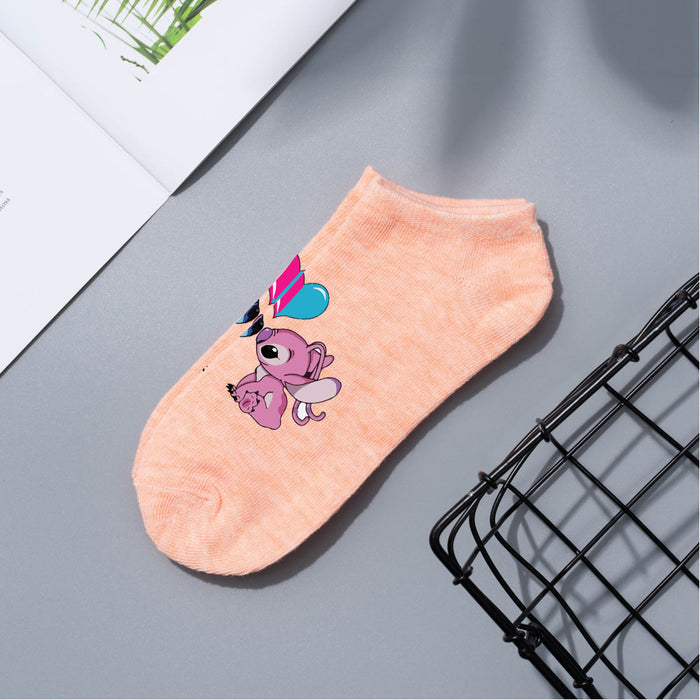 Wholesale Cartoon Simple Breathable Short Style Multi-color Cotton Crew Socks JDC-SK-WuDM001