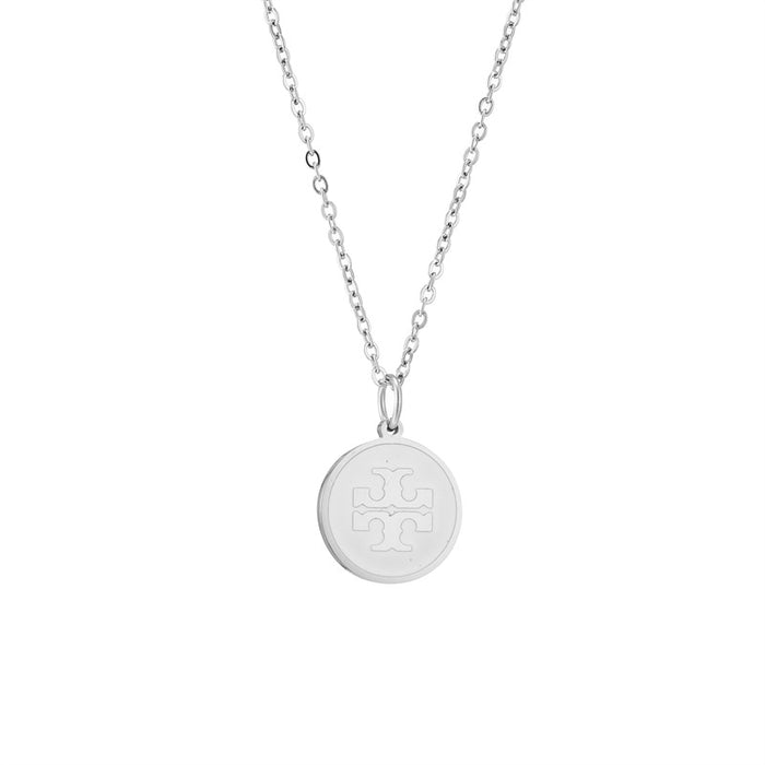 Wholesale Stainless steel earrings necklace with simple engraved letters jewelry