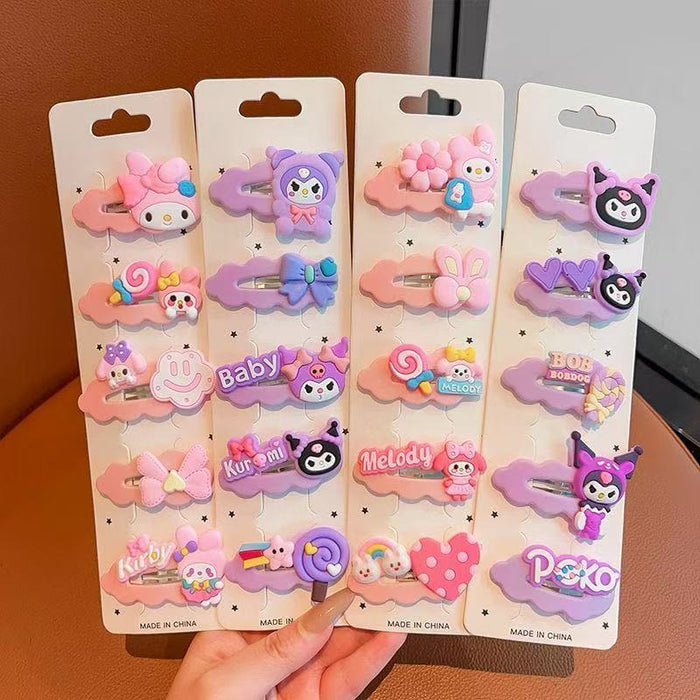 Wholesale 5pcs/set Cute Cartoon Hair Clips for Kids - Side Hairpins