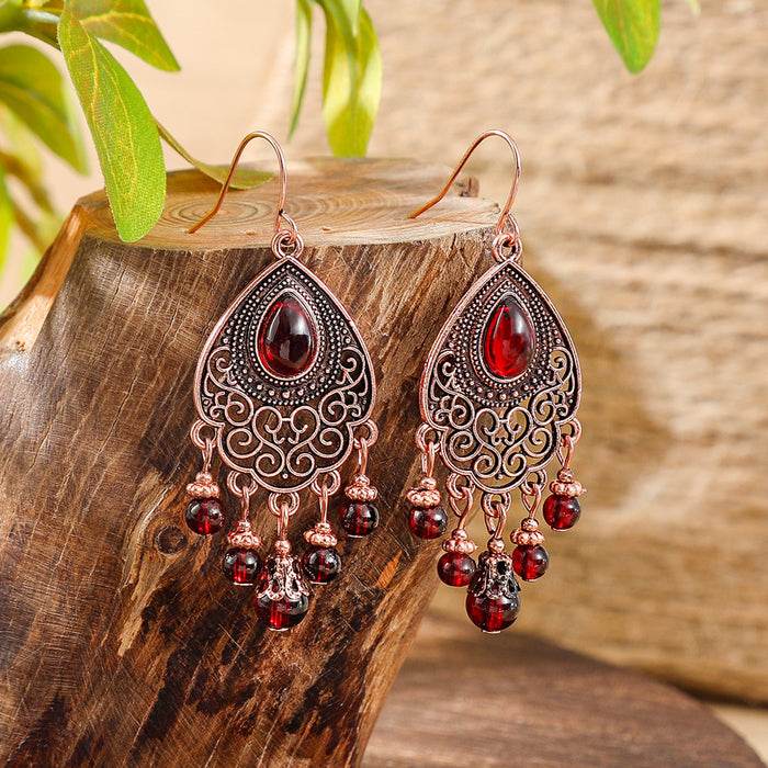 Wholesale Bohemian Tassel Geometric Drop Earrings Electroplated Zinc Alloy Jewelry Accessory MOQ≥2