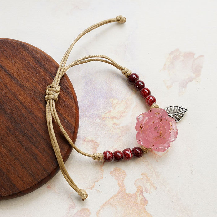 Wholesale Flower Woven Bracelet Ceramic Hand Rope Accessories