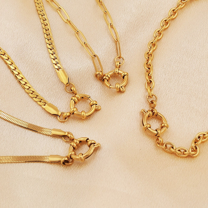 Wholesale Stainless Steel Pendant Necklace — NK Chain with Spring Claspv
