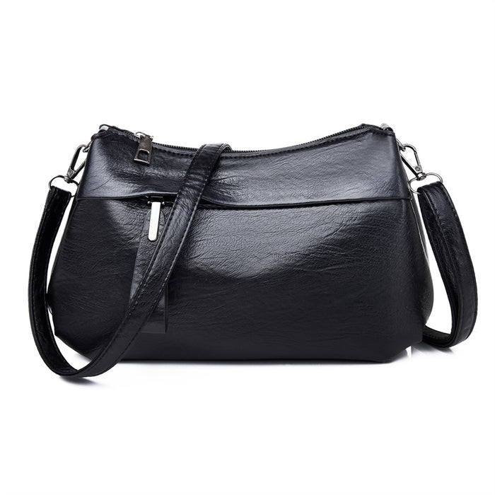 Wholesale Women's Bag Three-layer Large Capacity Single Shoulder Crossbody Soft Leather Light Luxury Mother Bag