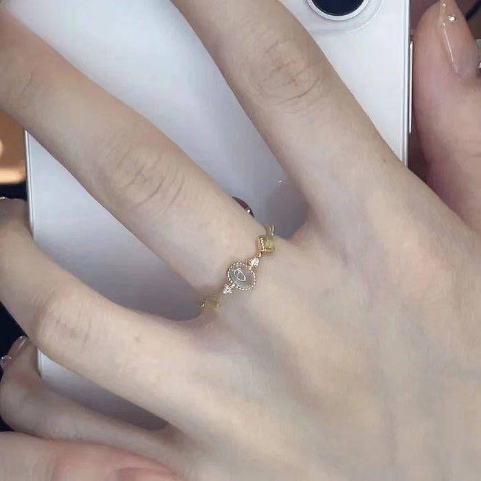 Wholesale Glass colorful gemstone open ring, fashionable, simple and adjustable ring