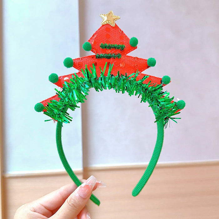 Wholesale Christmas Headband Christmas Antlers Hair Stamp Headwear Holiday Decorative Gift Big Bow Headband Hair Accessories Headwear