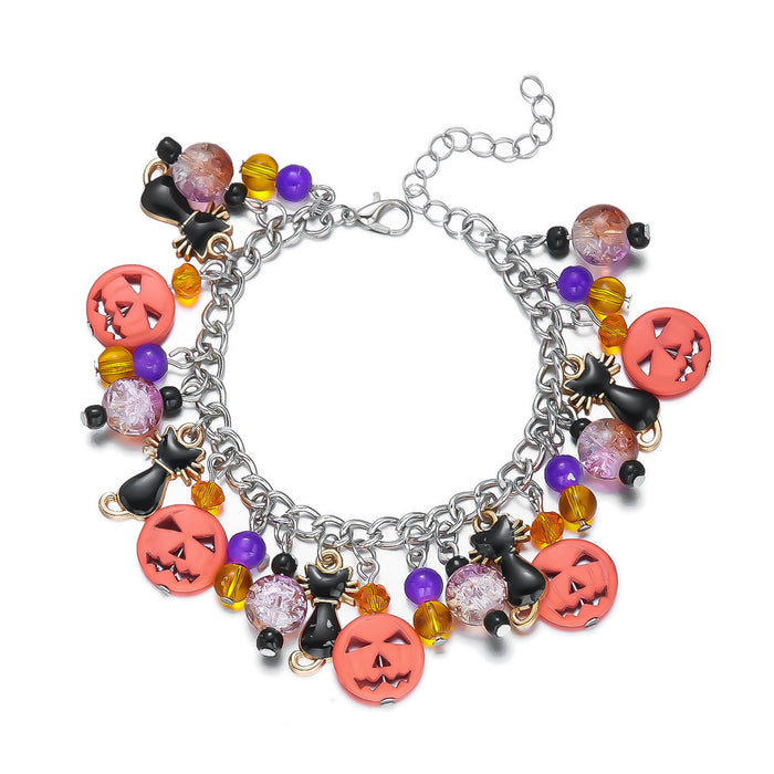 Wholesale Bracelet with Pumpkin Ghost Crystal Charms Party Jewelry Accessory