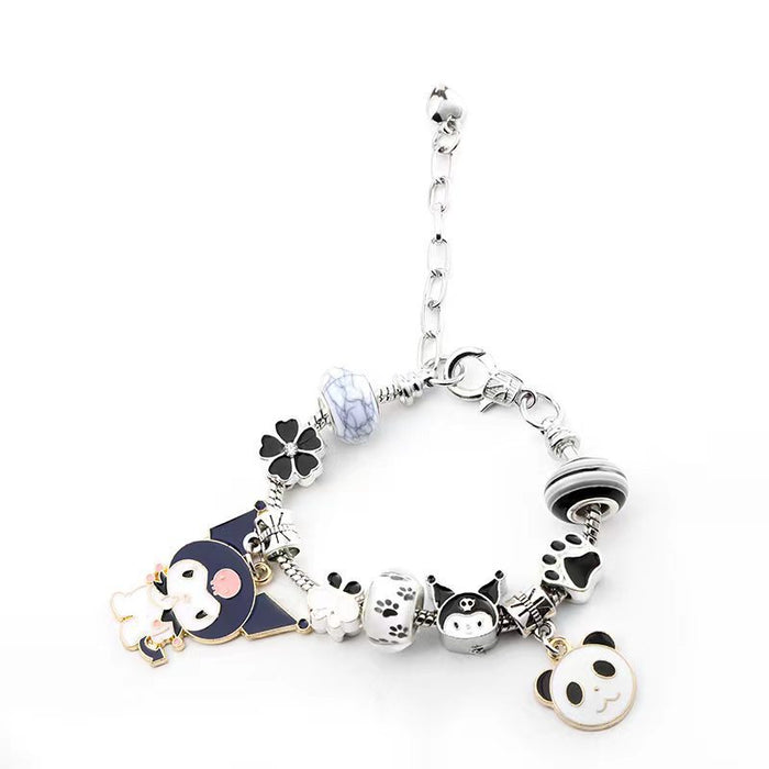 Wholesale Cartoon Large Hole Crystal Beaded Alloy Bracelet JDC-BT-JiYan002