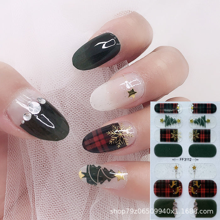 Wholesale 14 Stickers/sheet Christmas Snowflake Elk Nails Kits Nail Stickers JDC-NS-ARS001