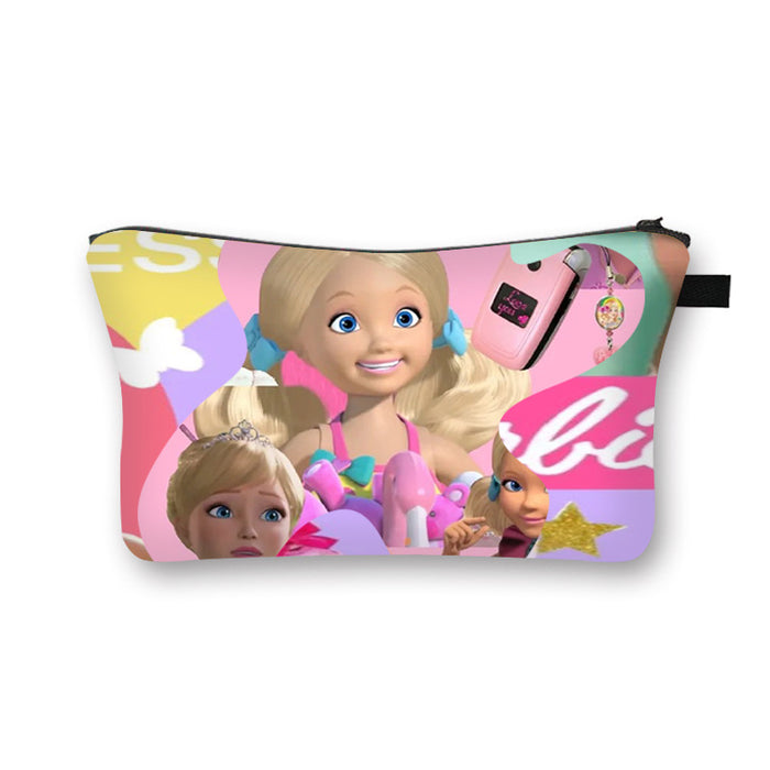 Wholesale Pink Princess Cosmetic Bag Kids Cosmetic Bag Portable Polyester Storage Bag JDC-CB-YiLan001