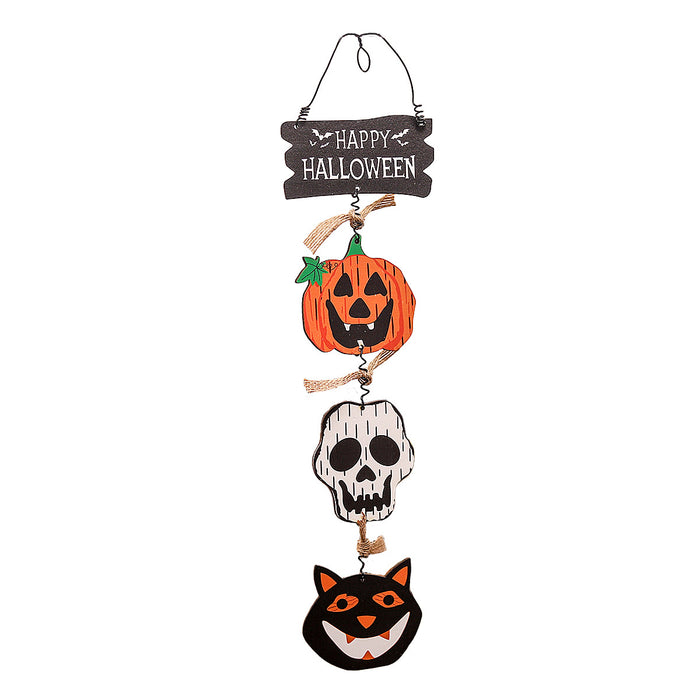 Wholesale  Decorations New Wooden Sign Door Hanging Pumpkin Ghost Ornaments Creative Pendants