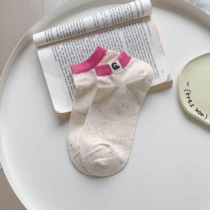 Wholesale New socks made of cotton, sweat absorbing, breathable, labeled with letter fabric, short socks with elasticity