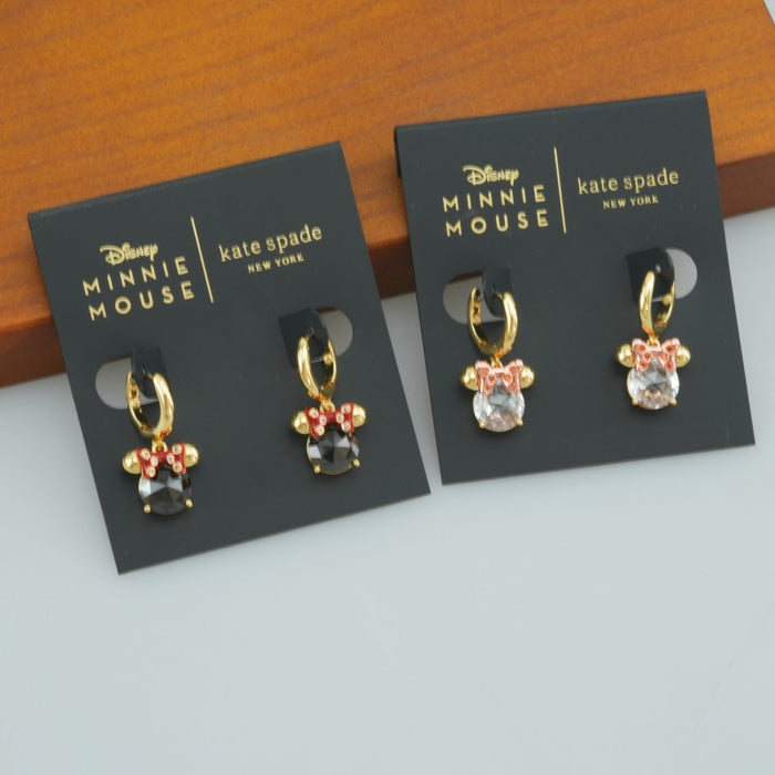 Wholesale   jewelry  earrings earrings brass plated gold inlaid zircon cute