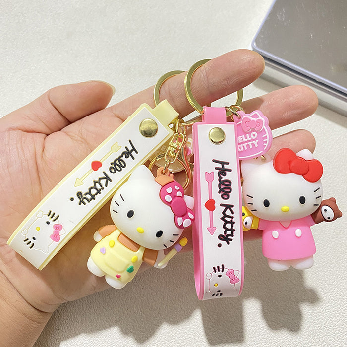 Wholesale Cartoon cat dressing diary keychain cute couple car bag doll pendant