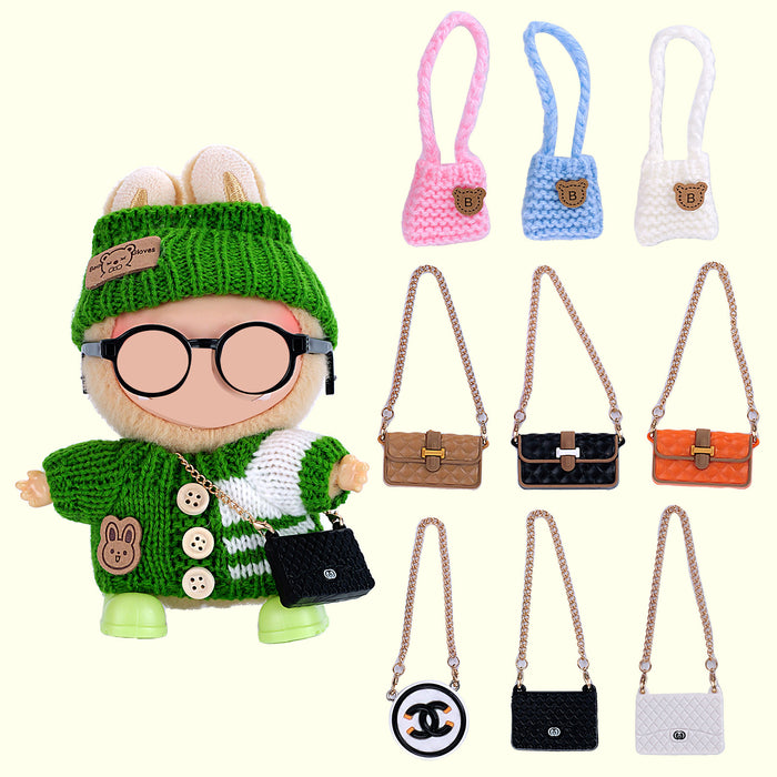 Wholesale Clothes Plush Pendant  Embroidered Heart Stripesd Baby Clothes Hat Small Bag Accessories