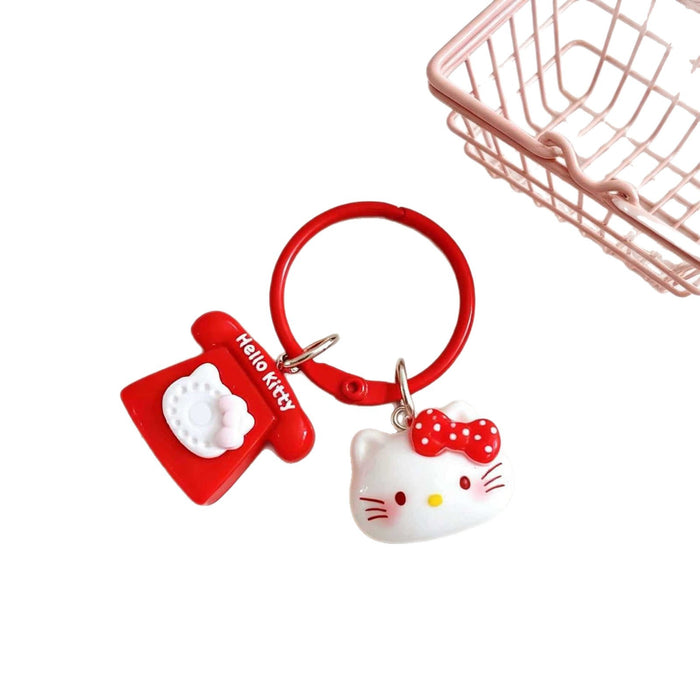 Wholesale Resin Cartoon Cat Bell Keychain Girly Bag Charm Decorative Accessory Gift For Friend