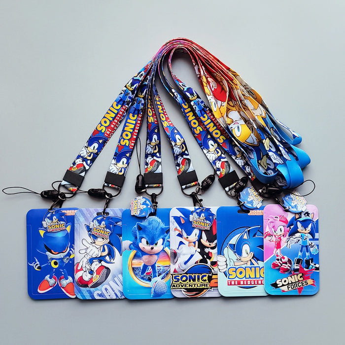 Wholesale 10pcs Students cartoon Lanyard Keychain Card Set