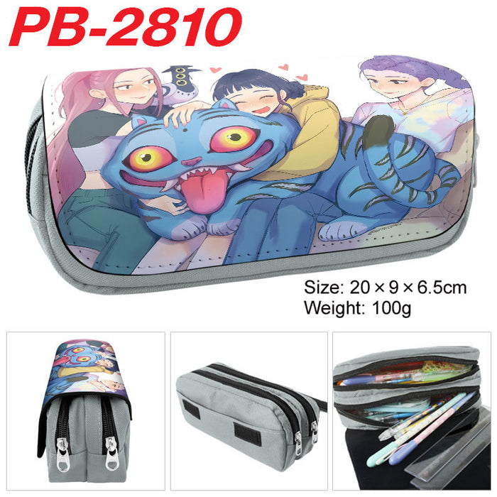 Wholesale Kpop pu full color cartoon student pencil case stationery box