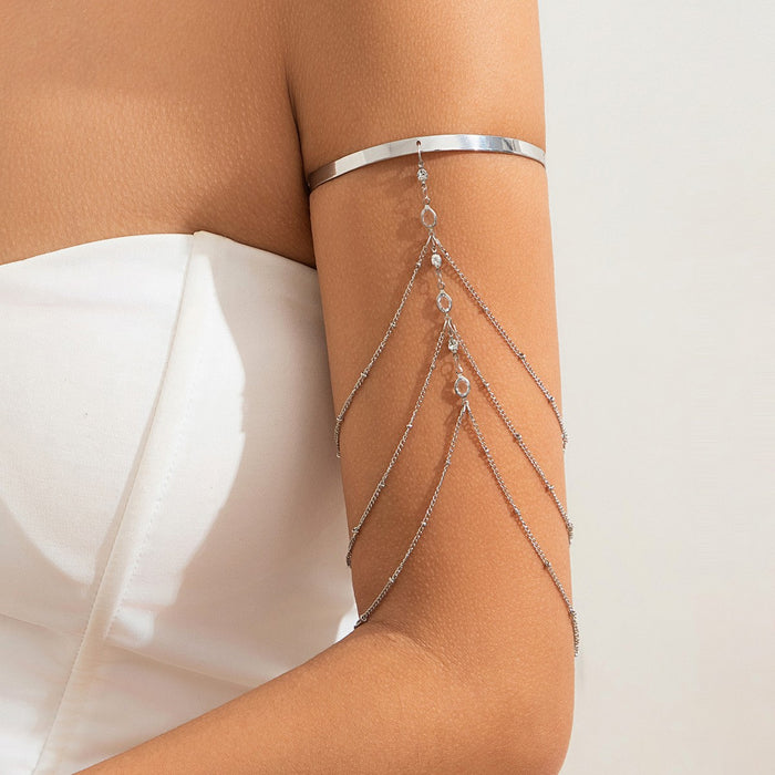 Wholesale Simple tassel chain arm bracelet, fashionable and sexy multi-layer tassel bracelet with inlaid arm chain
