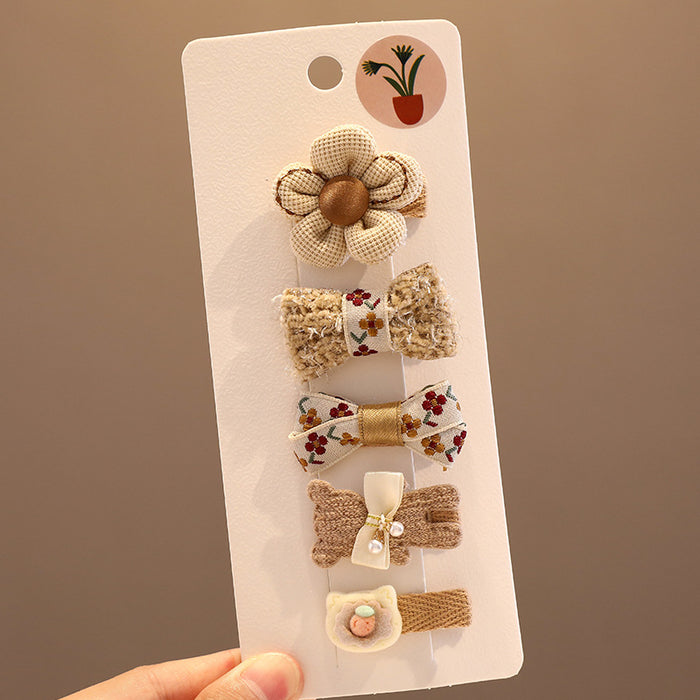 Wholesale Baby hairpins,  children' s hairpins,  cute bowknot fabric clips,  small size,  no hair damage